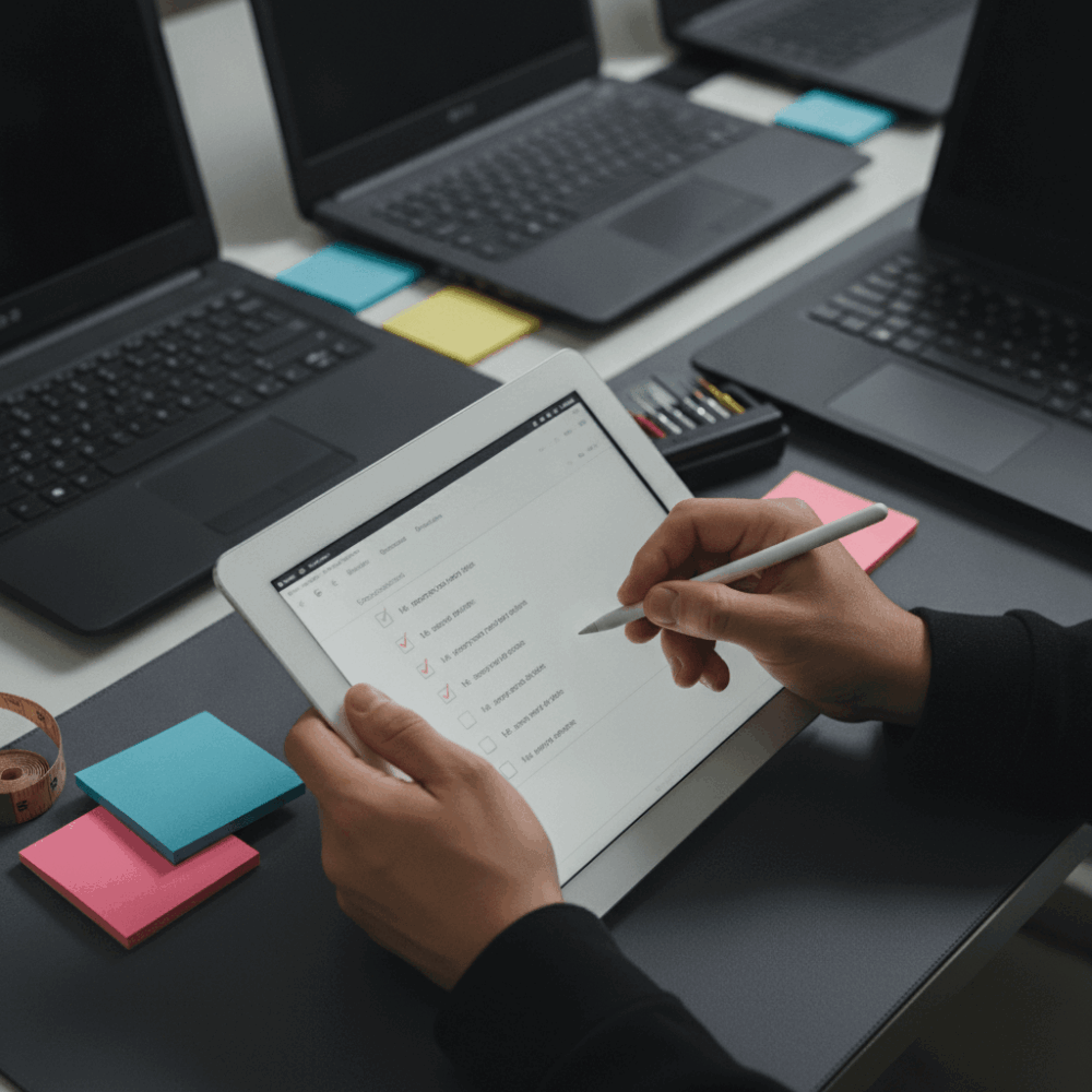 Audit de parc informatique sur tablette pour l'inventaire et la sélection d'ordinateurs portables professionnels