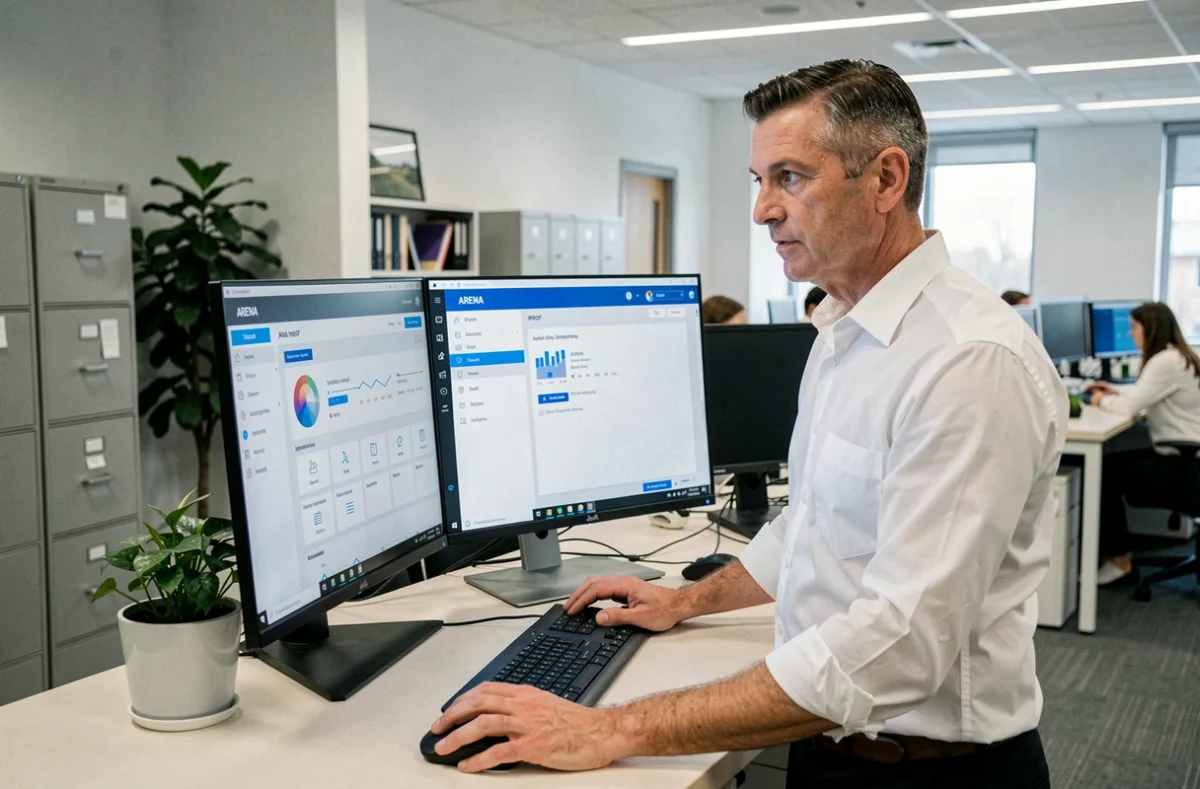 Administrateur scolaire accédant aux plateformes Arena et iProf depuis l'intranet académique d'Amiens