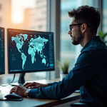 Analyste cybersécurité concentré devant plusieurs écrans