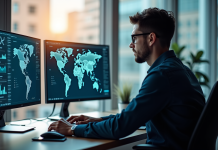 Analyste cybersécurité concentré devant plusieurs écrans