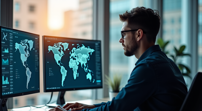 Analyste cybersécurité concentré devant plusieurs écrans