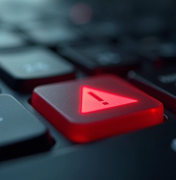 Clavier d'ordinateur avec touche d'alerte rouge sécurité