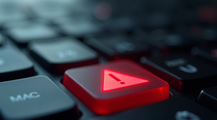Clavier d'ordinateur avec touche d'alerte rouge sécurité
