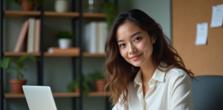 Avantages du SEO : pourquoi est-il essentiel pour votre visibilité en ligne ? Jeune femme en bureau moderne avec ordinateur portable