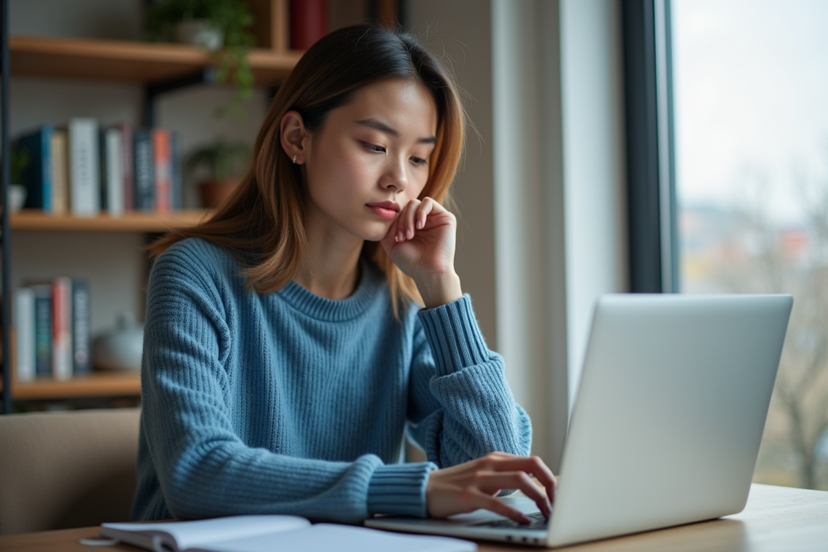 Jeune femme configure la securite wifi a la maison