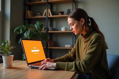 Jeune femme frustrée devant son ordinateur portable