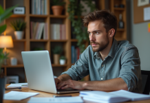 Invention du RSS : qui en est l’auteur et quelle est l’histoire ? Homme d'âge moyen travaillant dans un bureau cosy