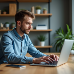 Transférer ses données vers le cloud : astuces et conseils pour réussir Homme d'affaires utilisant un ordinateur pour stocker dans le cloud