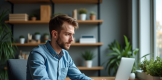 Homme d'affaires utilisant un ordinateur pour stocker dans le cloud