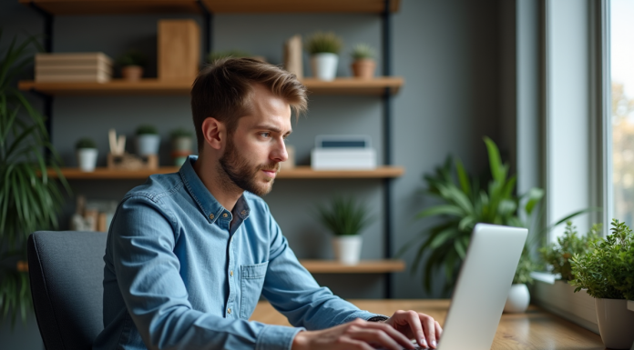 Transférer ses données vers le cloud : astuces et conseils pour réussir Homme d'affaires utilisant un ordinateur pour stocker dans le cloud