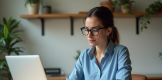 Créer un site Web de commerce électronique gratuitement : les étapes clés Femme en bureau à domicile concevant un site ecommerce